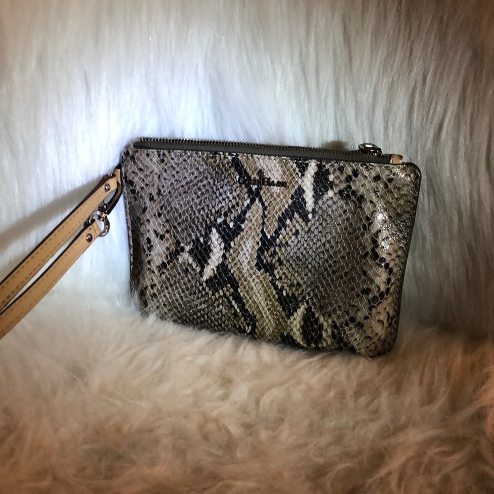 Cole & Haan wristlet purse (faux snake skin)